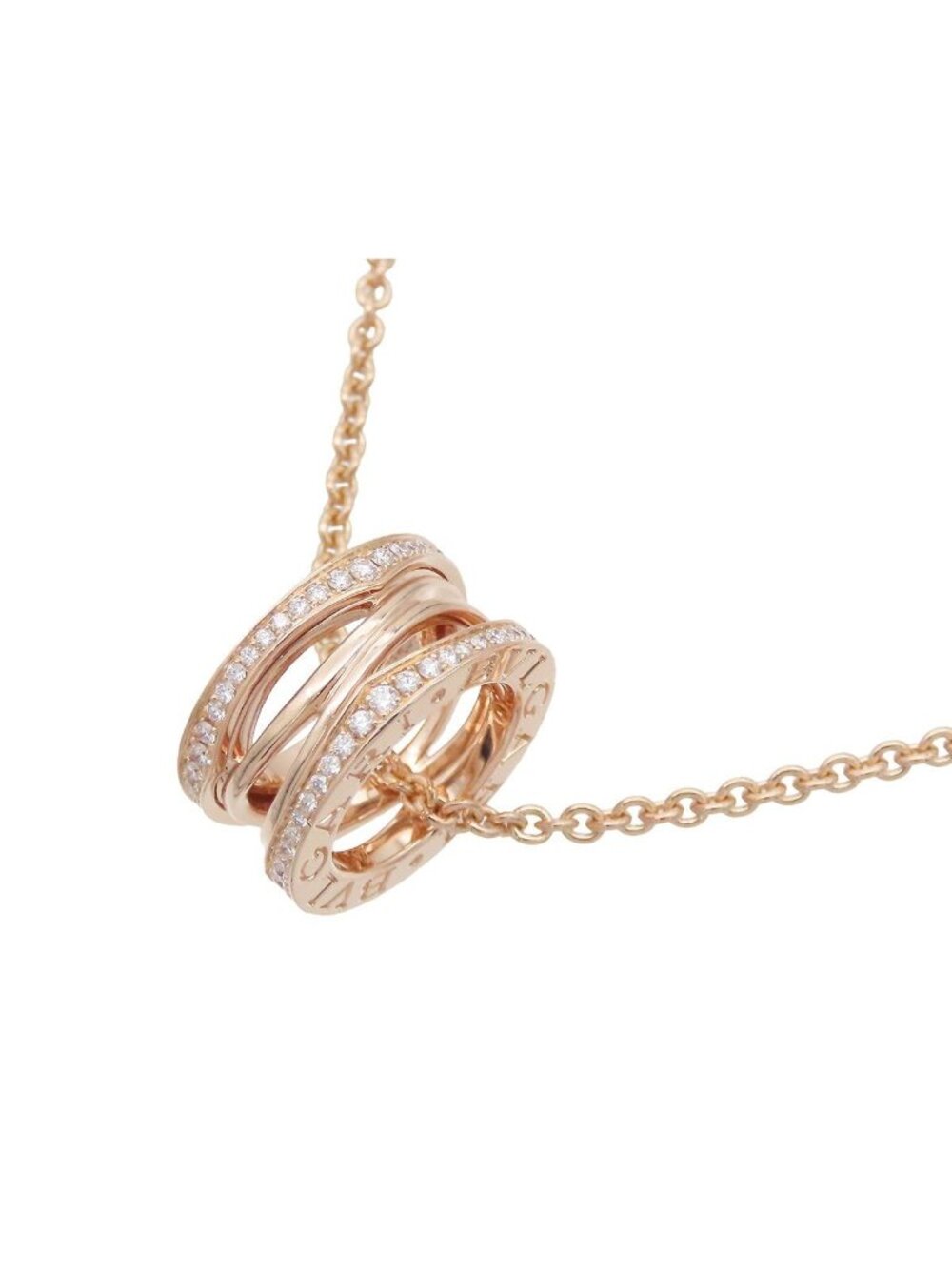 Bvlgari B-zero Necklace Pink Gold 18K Diamond One Legend